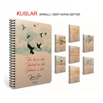 Gıpta Kuşlar 9x14 Sert Kapak Defter 96 Yaprak Düz Stnd 6528