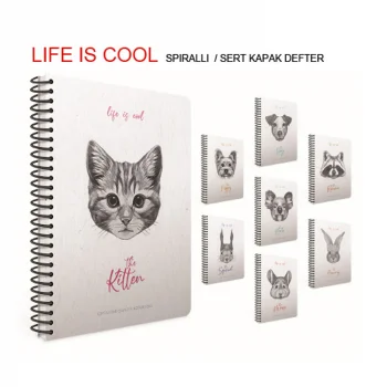 Gıpta Life Is Cool 17x24 Spiralli Sert Kapak Defter 120 Yaprak Kareli 4685
