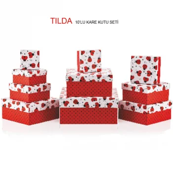 Gıpta Tilda Kare 10lu Hediye Kutusu Set 4-bx11870-2161
