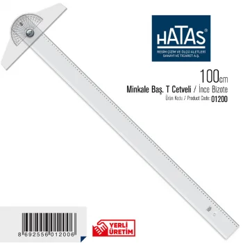 Hatas Bizote İnce Gövde Şeffaf Cetvel 100 Cm 1200
