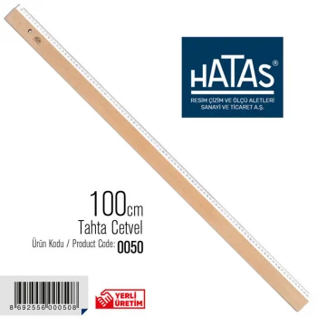 Hatas Cetvel 100 Cm Tahta 0050