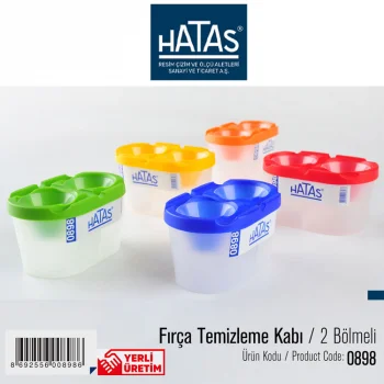 Hatas Firça Temizleme Su Kabı 2 Bölmeli 0899