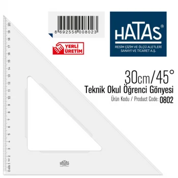Hatas Gönye 30/45 Teknik Okul Öğrenci Tipi 0802