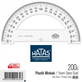Hatas Minkale Plastik Yarım Daire 200 Grad 0930