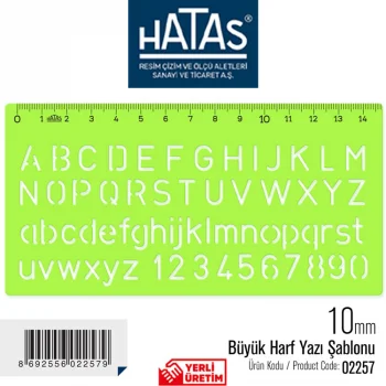 Hatas Şablon Harf Yazi Büyük 10 Mm 02257