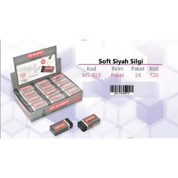 Mabber Soft Siyah Silgi 24lü Ms-019 Ms-19