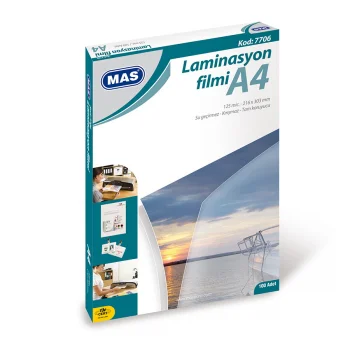 Mas Laminasyon Filmi 125 Micron A4 100lü 7706