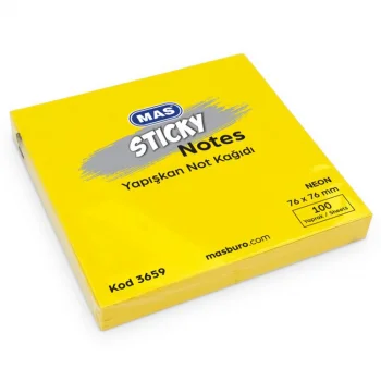 Mas Not Kağıdı 3659 Yapışkanlı 76*76 100 Yp. 3 Renk Sarı-pembe-turuncu