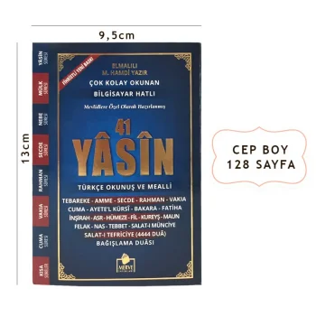 Merve Yayınları Fihristli Cep Boy Türkçeli Yasin 128 Sayfa Rmzn