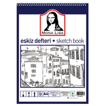Monalisa Eskiz Defteri A4 120 Gram 50 Yaprak Telli Mn13-4
