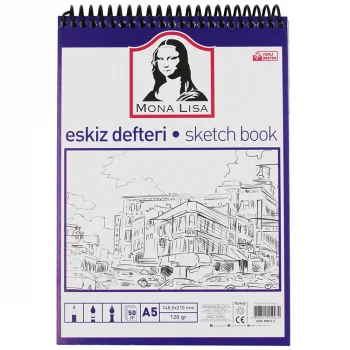 Monalisa Eskiz Defteri A5 120 Gram 50 Yaprak Telli Mn13-5