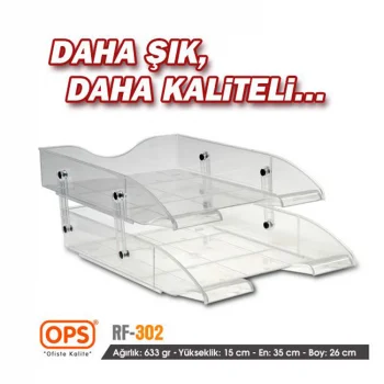 Ops 2li Hareketli Evrak Rafı Şeffaf 4-rf302tr-5ops