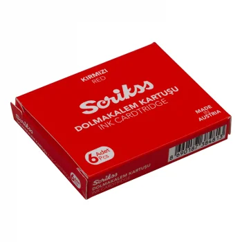 Scrikss Dolma Kalem Kartuşu Kırmızı 6lı Mini Paket