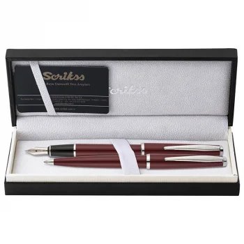 Scrikss Dolma + Tükenmez Kalem 33 İkili Set Bordo