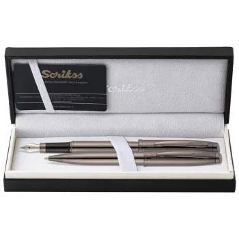 Scrikss Dolma + Tükenmez Kalem 39 İkili Set Titanium