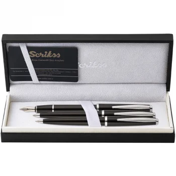 Scrikss Dolma + Tükenmez + Versatil Kalem 33 Üçlü Set Siyah