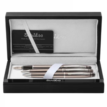 Scrikss Dolma + Tükenmez + Versatil Kalem 35 Üçlü Set Titanyum