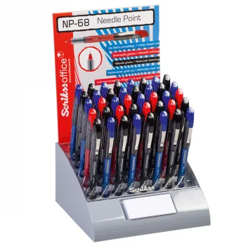 Scrikss Tükenmez Kalem Np-68 Needle Point Pen 0.5 Mm 40lı Stand