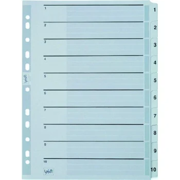 Serve Karton Ayraç Klasik 1-10 Renkli Rakam A4 Sv-5524-k