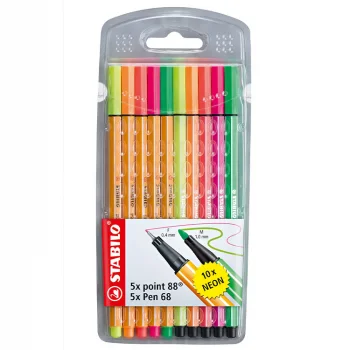 Stabilo Point Pen 88+68 Neon 10lu 2545286 8868/10-1 51008292