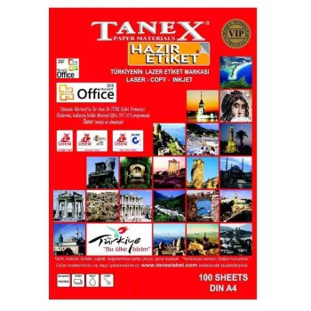 Tanex Lazer Etiket Tw-4574 5*7 Mm Beyaz 100lü