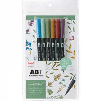 Tombow Ab-t Dual Brush Pen Grafik Kalemi Seti Doğal Renkler 6 Renk Lv-t-ab-t6cnt