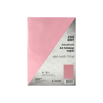 Umur A4 Renkli Fotokopi Kağıdı 250li Pink 30009256