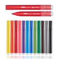 Adel Keçeli Boya Kalemi Jumbo 12 Renk 2220000001000