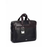 Aka Evrak Çantası 253-1 Düz Siyah Deri