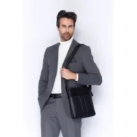 Aka Omuzdan Askılı Çanta 329-2 Floter Siyah Deri