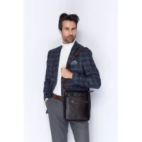 Aka Omuzdan Askılı Çanta 343-61 Floter Parlak Kahve Deri