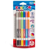 Carioca Bicolor Süper Yıkanabilir Çift Uçlu Keçeli Boya Kalemi 6lı 12 Renk 42269