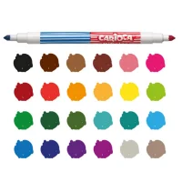 Carioca Bicolor Süper Yıkanabilir Çift Uçlu Keçeli Boya Kalemi 6lı 12 Renk 42269