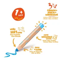 Carioca Jumbo Bebek Ahşap Gövdeli Kuru Boya Kalemi 3 İn 1 6lı 42817