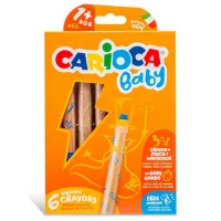 Carioca Jumbo Bebek Ahşap Gövdeli Kuru Boya Kalemi 3 İn 1 6lı 42817