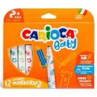 Carioca Jumbo Bebek Yıkanabilir Keçeli Kalem 12li +2 Yaş  42814
