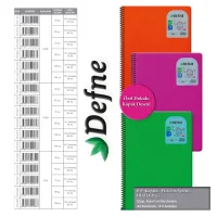 Defne Nova A4 Spiralli Pp Kapak Defter 144 Yaprak Kareli Dfn-1162