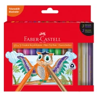 Faber Castell Keçeli Kalem Comfort 15+3 5068155241000 15 Klasik+3 Metalik Renk