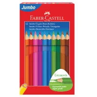 Faber Castell Kuru Boya Kalemi 12 Renk Jumbo Tam Boy Üçgen Fsc 5171116615000