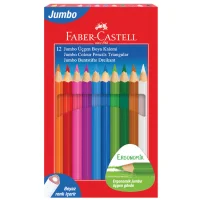Faber Castell Kuru Boya Kalemi Jumbo 12li Tam Boy Beyaz 5173116616000