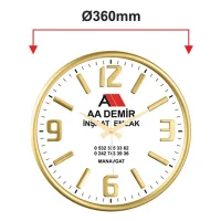 Galaxy Duvar Saati 704-1 Premium Gümüş Kaplama Beyaz