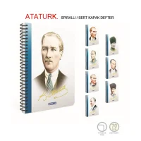 Gıpta Atatürk 17x24 Spiralli Sert Kapak Defter 100 Yaprak Çizgili 2650