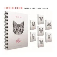 Gıpta Life Is Cool 17x24 Spiralli Sert Kapak Defter 120 Yaprak Kareli 4685