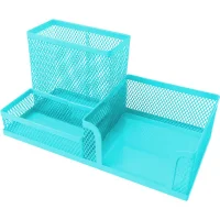 Gıpta Metal Masa Seti 3 Göz Organızer Mavi F0075