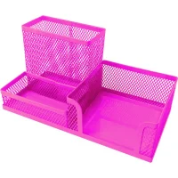 Gıpta Metal Masa Seti 3 Göz Organızer Pembe F0073