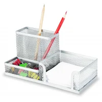 Gıpta Metal Masa Seti 3 Gözl Organizer Gümüş F0071