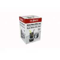 Globox Metal Ofis Seti Kalemlik Siyah 3lü No: 6643