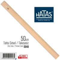 Hatas Cetvel 50 Cm Tahta Takviyesiz 0048