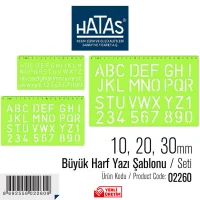 Hatas Şablon Harf Yazi Büyük 10,20,30 Mm Set 2260