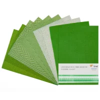 Lino Keçe 20*30 Cm Gold Yeşil 5 Desen10lu 2724j